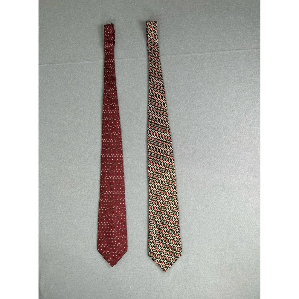 Vintage Burberrys 100% Silk Tie Bundle 2 Designer Neckties England Geometric - Picture 2 of 13